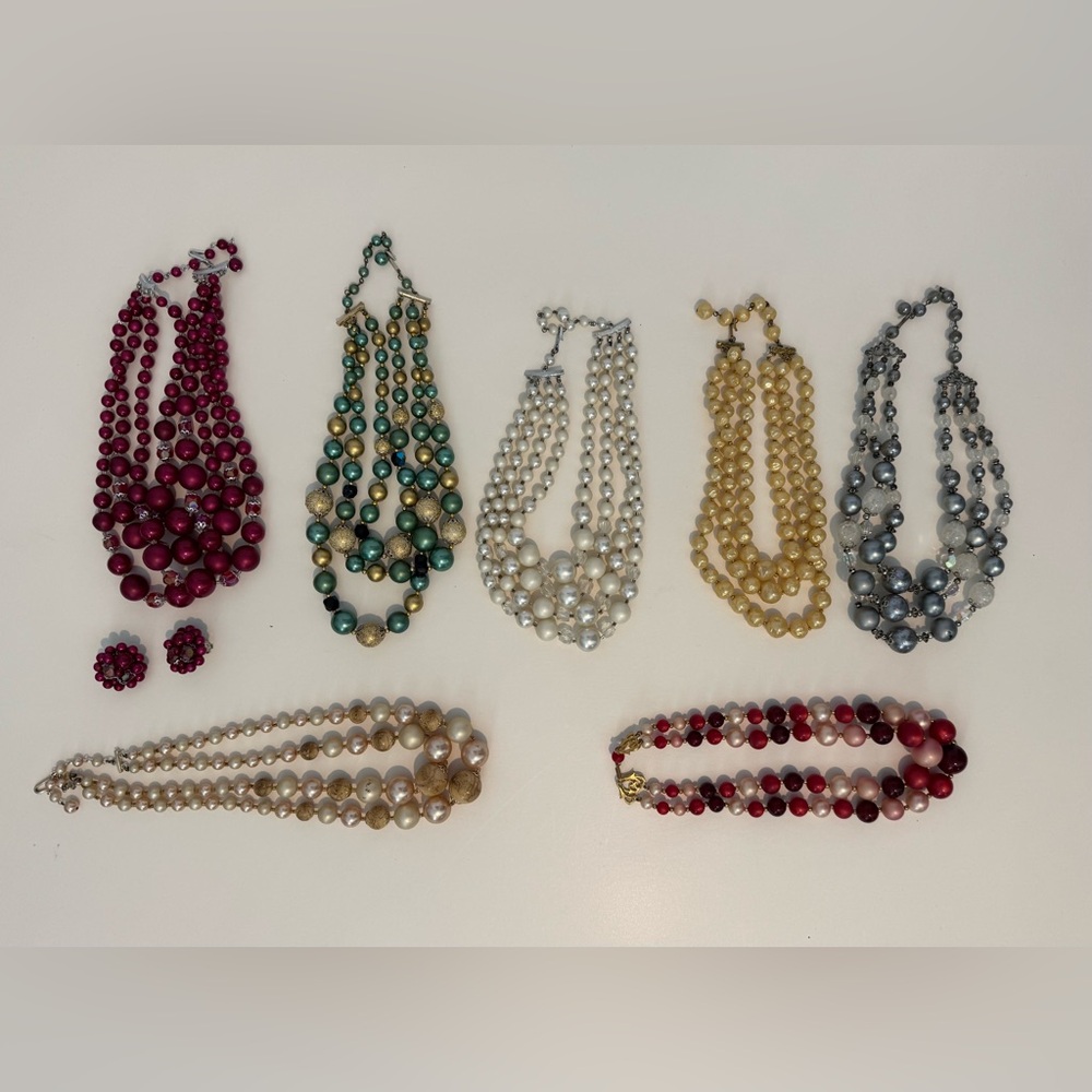 Vintage Multi-Color Beaded Necklace LOT of 7